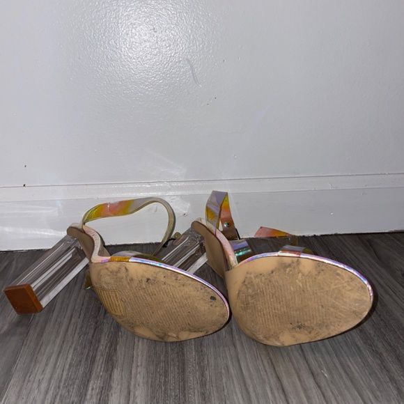Clear Block Multi Colored Heels Fashionnova - Picture 3 of 4